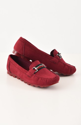 حذاء مسطح أحمر كلاريت 2022-02