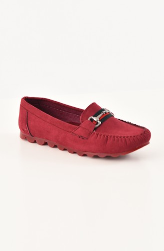 حذاء مسطح أحمر كلاريت 2022-02