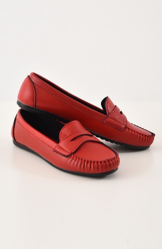 حذاء مُسطح نسائي (باليرينا ) 101-06 لون أحمر 101-06