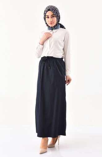 DURAN Elastic Waist Skirt 1010F-01 Navy Blue 1010F-01