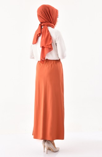 Plated Waist Skirt 1108-01 Orange 1108-01