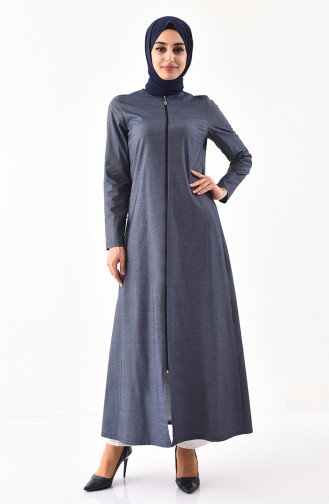 Abaya Jean a Fermeture 3049-01 Bleu Marine 3049-01