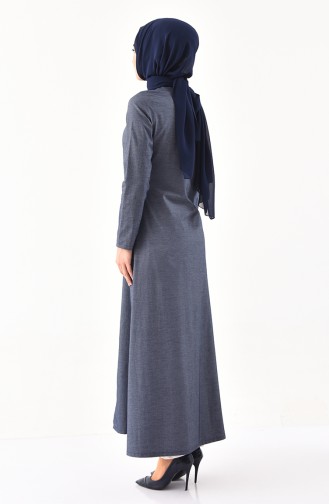 Abaya Jean a Fermeture 3049-01 Bleu Marine 3049-01