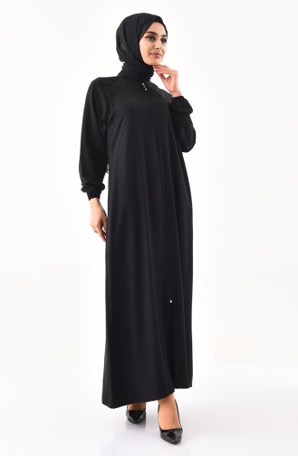 Abaya avec Poches 4026-01 Noir 4026-01