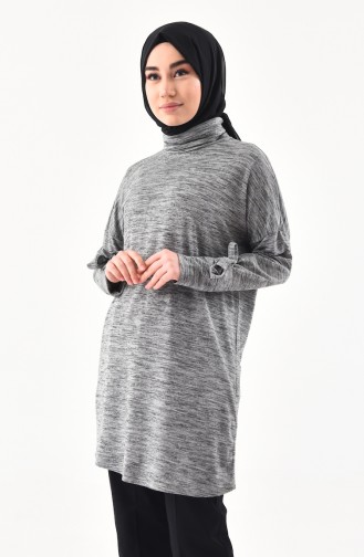 Pull Tricot Col Roulé 6093-02 Gris 6093-02