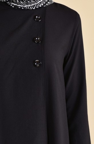 Düğme Detaylı Tunik Pantolon İkili Takım 9103-01 Siyah 9103-01