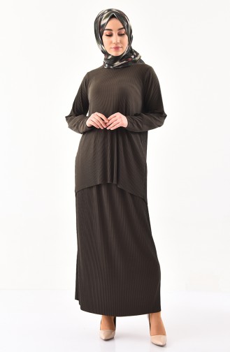 Tunic Skirt Binary Suit 9001-02 Khaki 9001-02