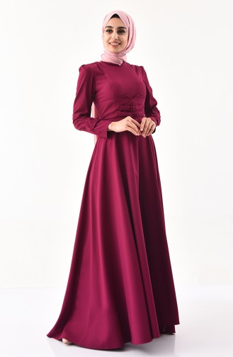 Robe Détail Ceinture 1138-04 Plum 1138-04