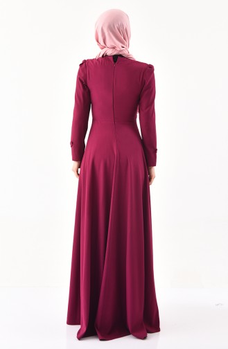 Belt Detailed Dress 1138-04 Plum 1138-04