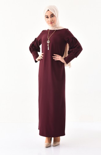 Robe Hijab Bordeaux Foncé 1008-02