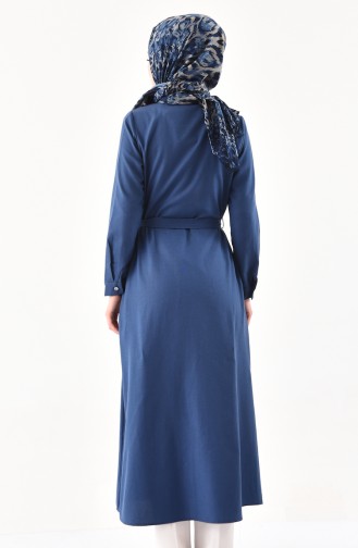 Kuşaklı Uzun Tunik 1282-01 İndigo 1282-01