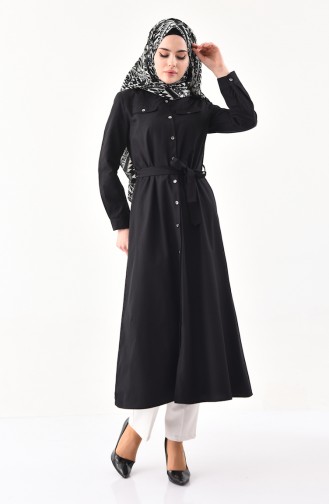 Belted Long Tunic 1282-06 Black 1282-06