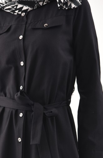 Belted Long Tunic 1282-06 Black 1282-06