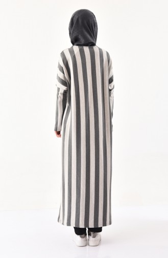 Striped Long Tunic 7791-01 Gray 7791-01