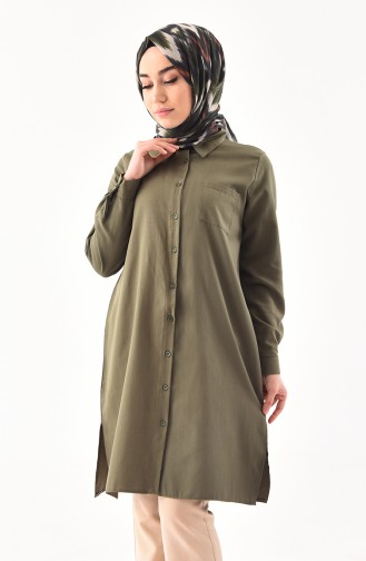 Yırtmaçlı Cepli Tunik 6350-09 Haki