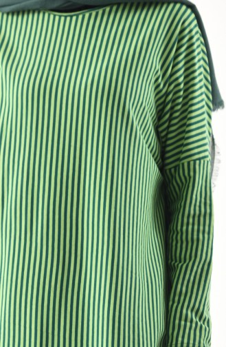 Striped Long Tunic 7804-01 Green 7804-01