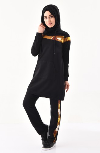 BWEST Hooded Tracksuit 8263-07 Black Tile 8263-07