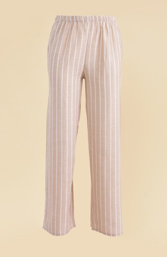 Linen Striped Plenty leg Pants 0268-01 Mink 0268-01