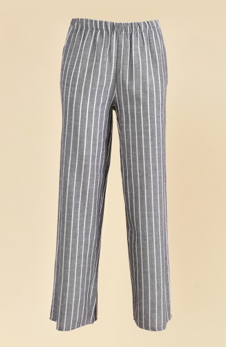 Linen Striped Plenty leg Pants 0268-03 Nabvy 0268-03