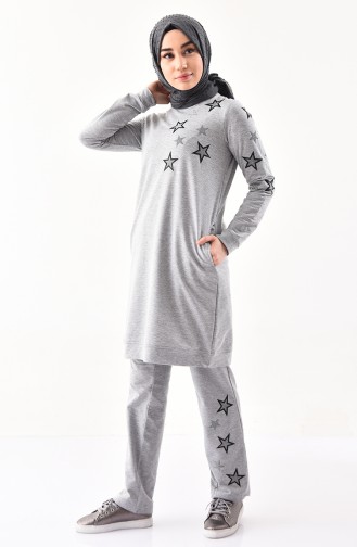 BWEST Pattern Tracksuit 9006-05 Gray 9006-05