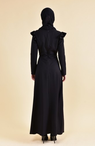 Schwarz Hijab Kleider 81685-01