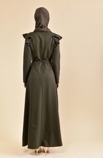 بورون فستان بتصميم واسع مزين بقلادة 81685-04 لون اخضر كاكي 81685-04