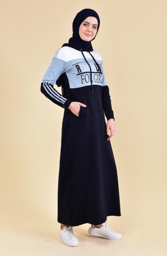 BWEST Pattern Sport Dress 8347-05 Navy 8347-05