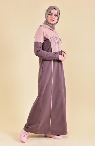 بي وست فستان رياضي بتصميم مُطبع8357-02 لون بني 8357-02