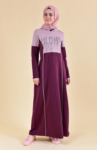 بي وست فستان رياضي بتصميم مُطبع 8357-05 لون ارجواني 8357-05