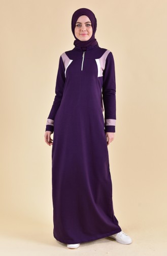 BWEST Zipper Detailed Sports Dress 8373-07 Purple 8373-07