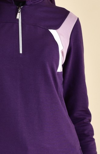 BWEST Zipper Detailed Sports Dress 8373-07 Purple 8373-07