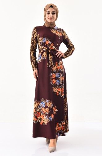 Plum Hijab Dress 1137-03