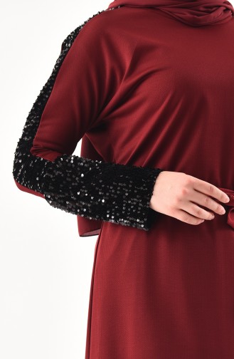 Sequined Dress 4001-02 Bordeaux 4001-02