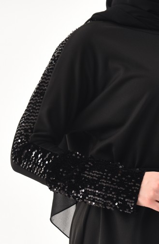 Payetli Elbise 4001-05 Siyah