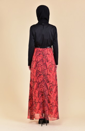 Coral Hijab Dress 8134-02