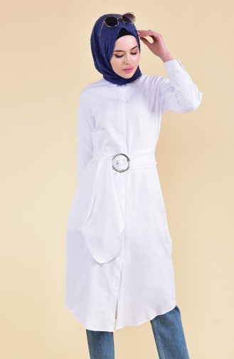 Belted Tunic 3001-02 White 3001-02