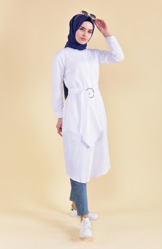 Belted Tunic 3001-02 White 3001-02