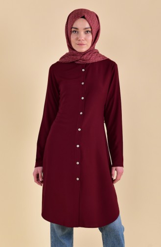 Buttoned Viscose Tunic 3158-05 Cherry 3158-05