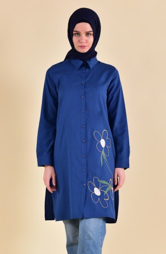 Minahill Embroidered Tunic 8221-04 Indigo 8221-04