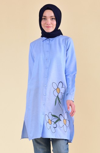 Minahill Embroidered Tunic 8221-05 Blue 8221-05