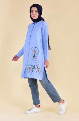 Minahill Embroidered Tunic 8221-05 Blue 8221-05