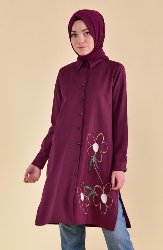 Minahill Embroidered Tunic 8221-07 Plum 8221-07