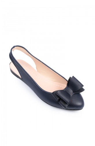 Navy Blue Woman Flat Shoe 6571-1