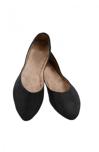 Women´s Flat Shoes Ballerina 0114-03 Silvery Black 0114-03