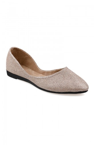 Women´s Flat Shoes Ballerina 0114-04 Silvery Gold 0114-04