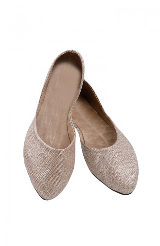 Women´s Flat Shoes Ballerina 0114-04 Silvery Gold 0114-04