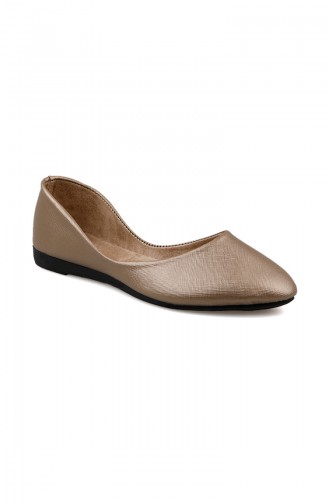 Women´s Flat Shoes Ballerina 0114-07 Leather Gold 0114-07
