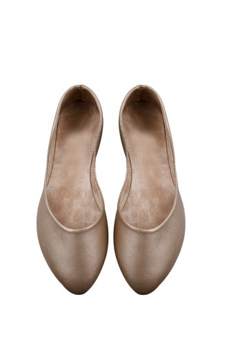 Women´s Flat Shoes Ballerina 0114-07 Leather Gold 0114-07