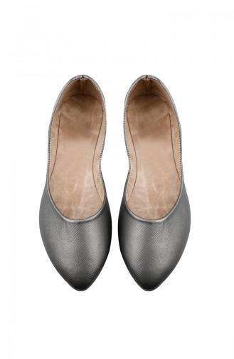 Women´s Flat Shoes Ballerina 0114-09 Silver 0114-09