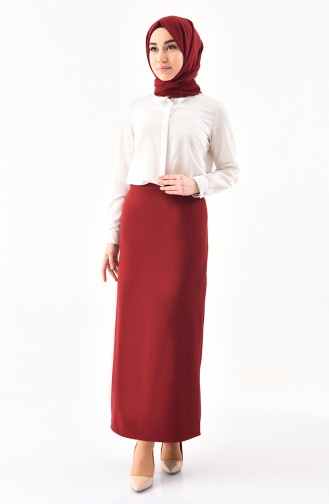 Hidden Zippered Pencil Skirt 0405-04 Bordeaux 0405-04